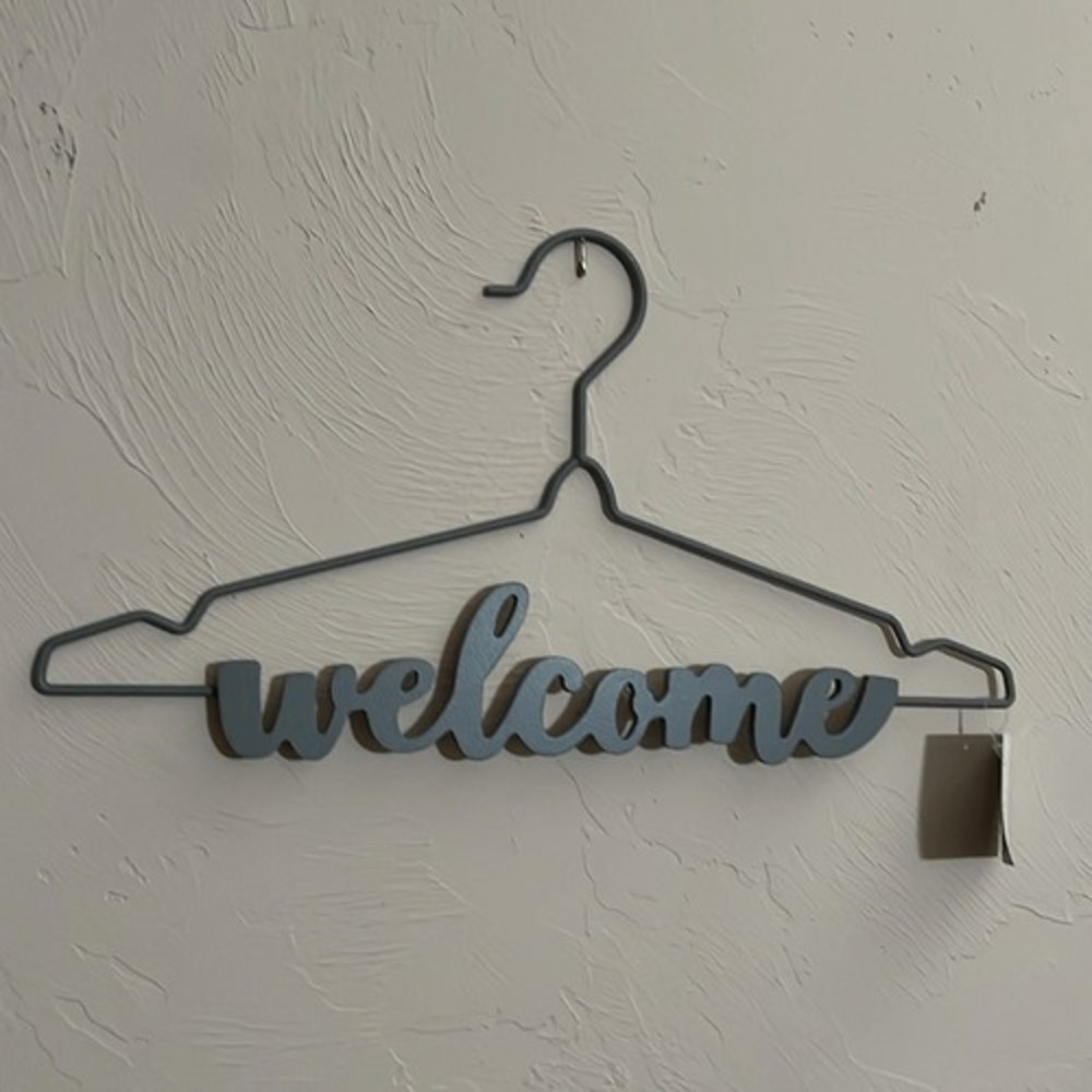 Laundry Room Decor Sign Gray Metal Hanger Welcome Store Sewing Craft Room NWT - Picture 4 of 8